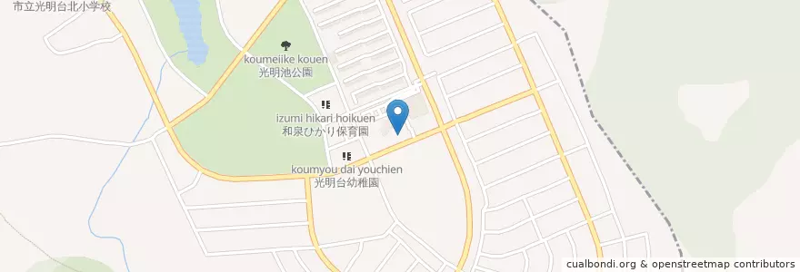 Mapa de ubicacion de 和泉光明台郵便局 en 日本, 大阪府, 堺市, 南区.