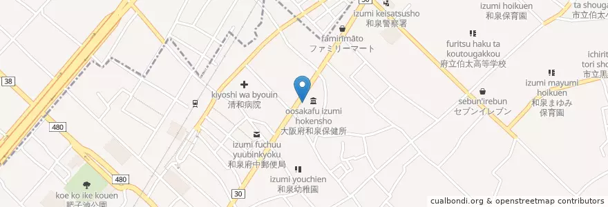 Mapa de ubicacion de 和泉市消防署府中出張所 en Japan, 大阪府, 和泉市.