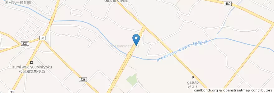 Mapa de ubicacion de 和泉市立休日急病診療所 en Japan, Osaka Prefecture, Izumi.