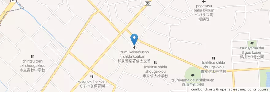 Mapa de ubicacion de 和泉警察署信太交番 en اليابان, أوساكا, 和泉市.