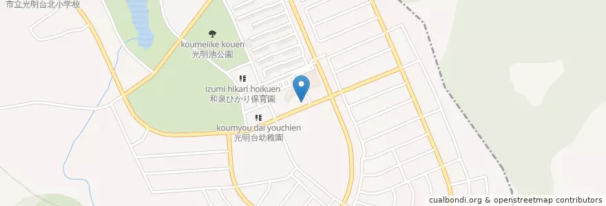 Mapa de ubicacion de 和泉警察署光明台交番 en Jepun, 大阪府, 堺市, 南区.