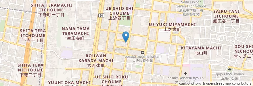 Mapa de ubicacion de 四天王寺夕陽丘保育園 en 日本, 大阪府, 大阪市, 天王寺区.