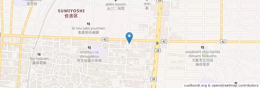 Mapa de ubicacion de 四恩るり２乳児保育園 en Jepun, 大阪府, 大阪市, 住吉区.