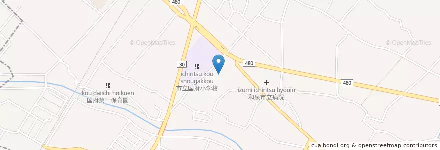 Mapa de ubicacion de 国府幼稚園 en اليابان, أوساكا, 和泉市.