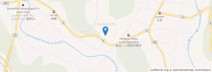 Mapa de ubicacion de 国民健康保険西診療所 en Japão, 大阪府, 豊能郡, 能勢町.