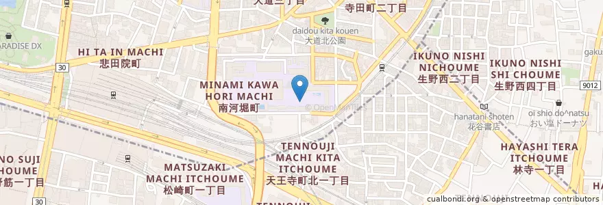 Mapa de ubicacion de 大阪教育大学 附属天王寺中学校 en Japón, Prefectura De Osaka, Osaka.