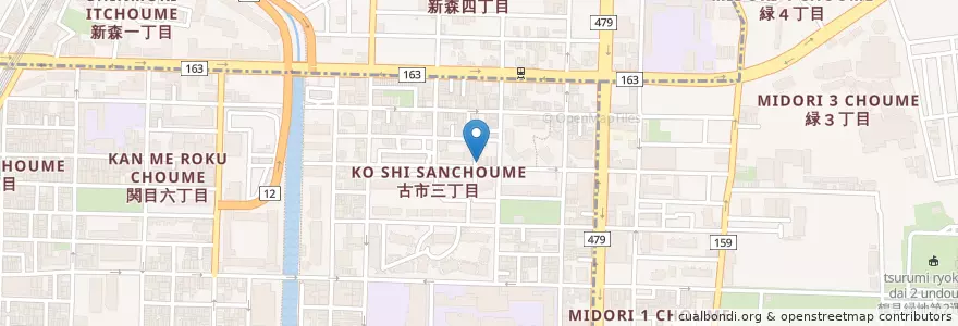 Mapa de ubicacion de 城東古市三郵便局 en Japon, Préfecture D'Osaka, 大阪市, 城東区.