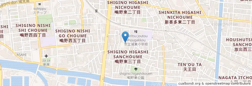 Mapa de ubicacion de 城東警察署鴫野東交番 en Japan, Osaka Prefecture, Osaka, Joto Ward.