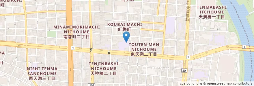 Mapa de ubicacion de 堀川幼稚園 en ژاپن, 大阪府, 大阪市, 北区.