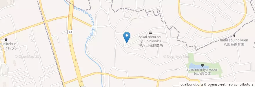 Mapa de ubicacion de 堺八田荘郵便局 en Japão, 大阪府, 堺市, 中区.