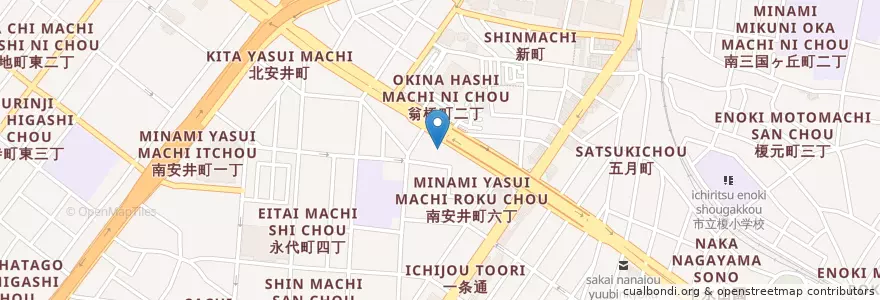 Mapa de ubicacion de 堺北警察署安井町交番 en Japón, Prefectura De Osaka, 堺市, 堺区.