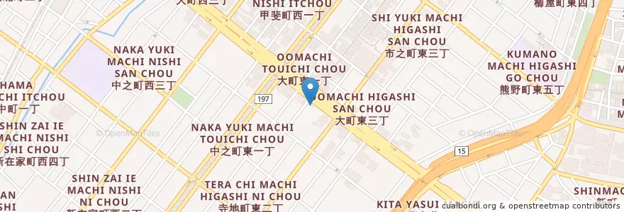 Mapa de ubicacion de 堺北警察署宿院町交番 en Japon, Préfecture D'Osaka, Sakai, 堺区.
