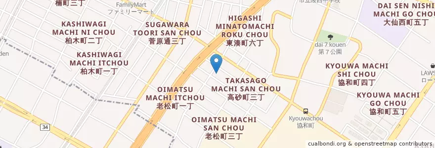 Mapa de ubicacion de 堺北警察署高砂町交番 en Japão, 大阪府, 堺市, 堺区.