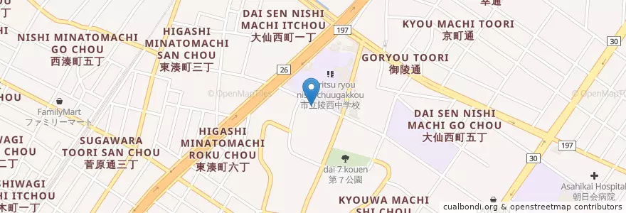 Mapa de ubicacion de 堺協和郵便局 en Japão, 大阪府, 堺市, 堺区.
