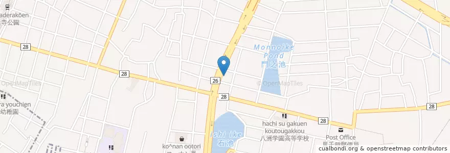 Mapa de ubicacion de 堺南警察署浜寺元町交番 en 日本, 大阪府, 堺市, 西区.