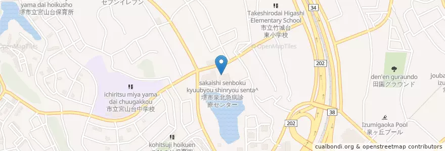 Mapa de ubicacion de 堺市泉北急病診療センター en 日本, 大阪府, 堺市, 南区.