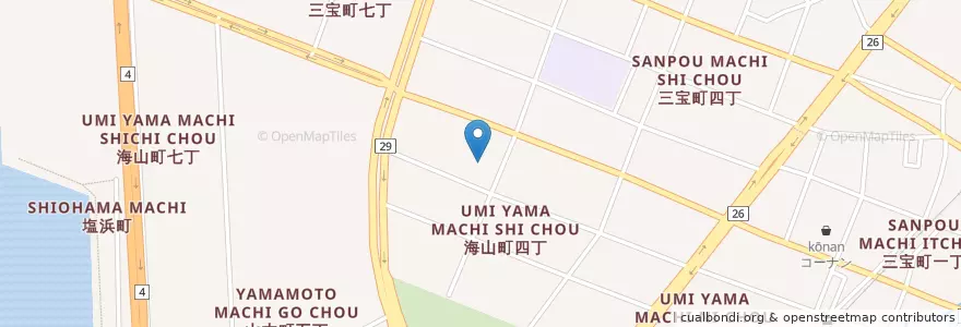 Mapa de ubicacion de 堺市立三宝保育所 en Япония, Осака, Сакаи, 堺区.