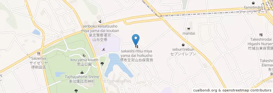 Mapa de ubicacion de 堺市立宮山台保育所 en Giappone, Prefettura Di Osaka, 堺市, 南区.