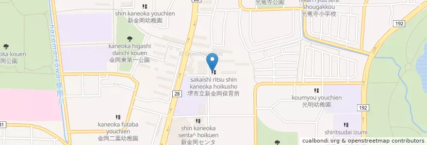 Mapa de ubicacion de 堺市立新金岡保育所 en Giappone, Prefettura Di Osaka, 堺市, 北区.