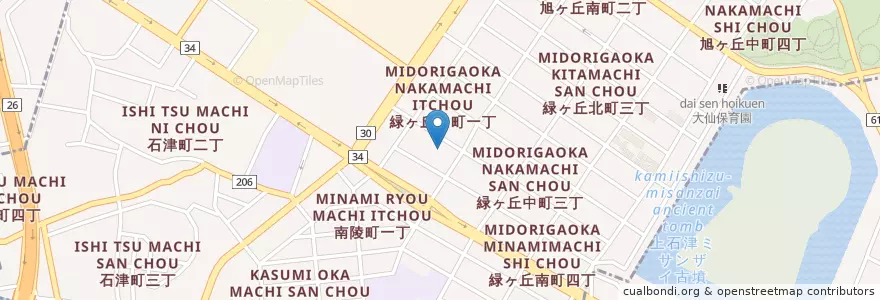 Mapa de ubicacion de 堺市立神石保育所 en 일본, 오사카부, 사카이시, 堺区.