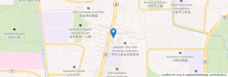 Mapa de ubicacion de 堺市高石市消防組合北消防署 en Japão, 大阪府, 堺市, 北区.