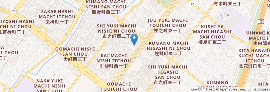 Mapa de ubicacion de 堺市高石市消防組合堺消防署 en Giappone, Prefettura Di Osaka, 堺市, 堺区.