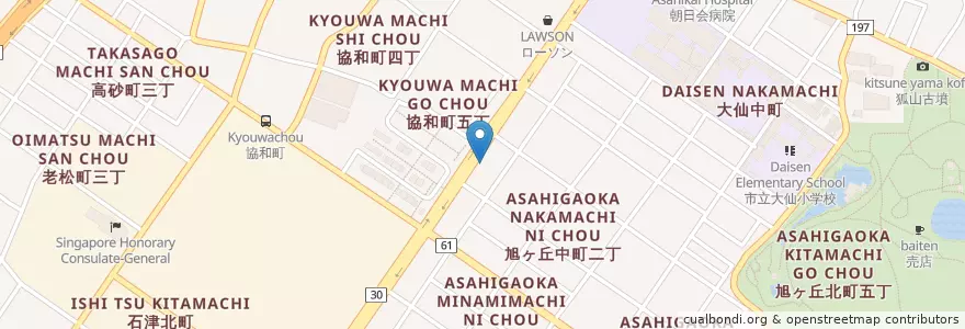 Mapa de ubicacion de 堺市高石市消防組合堺消防署旭ヶ丘出張所 en 일본, 오사카부, 사카이시, 堺区.