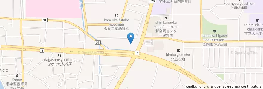 Mapa de ubicacion de 北堺警察署 en Japan, Präfektur Osaka, 堺市, 北区.