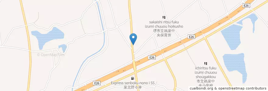 Mapa de ubicacion de 堺野々井郵便局 en 日本, 大阪府, 堺市, 南区.
