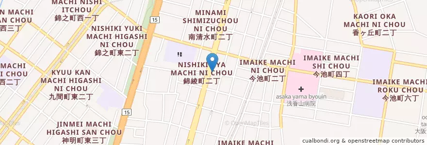Mapa de ubicacion de 堺錦綾郵便局 en Japan, Osaka Prefecture, Sakai, Sakai Ward.