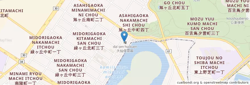 Mapa de ubicacion de 大仙保育園 en Japón, Prefectura De Osaka, 堺市, 堺区.