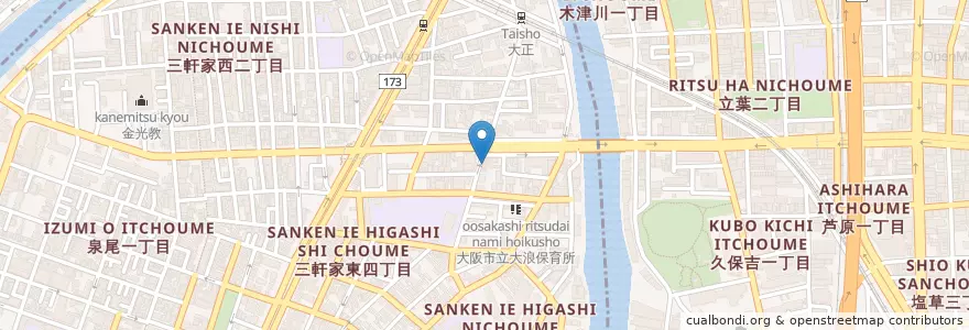Mapa de ubicacion de 大正警察署大浪橋交番 en Japón, Prefectura De Osaka, Osaka, 大正区.