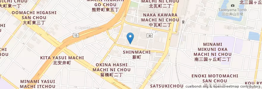 Mapa de ubicacion de 大阪保護観察所堺支部 en Japan, Präfektur Osaka, 堺市, 堺区.