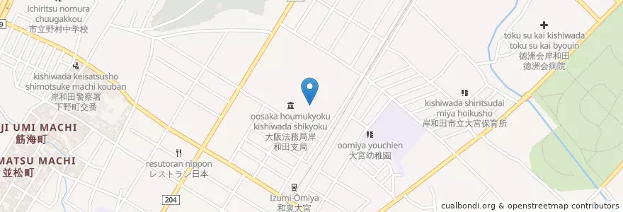 Mapa de ubicacion de 大阪刑務所岸和田拘置支所 en Япония, Осака, 岸和田市.