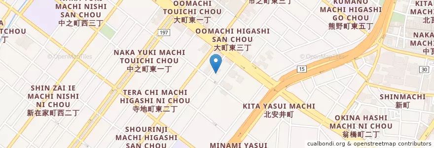 Mapa de ubicacion de 大阪労働局堺労働基準監督署 en 日本, 大阪府, 堺市, 堺区.