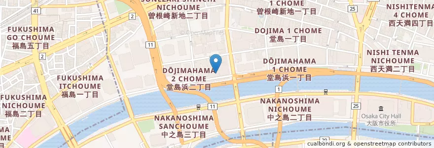 Mapa de ubicacion de 大阪古河ビル内郵便局 en ژاپن, 大阪府, 大阪市, 北区.