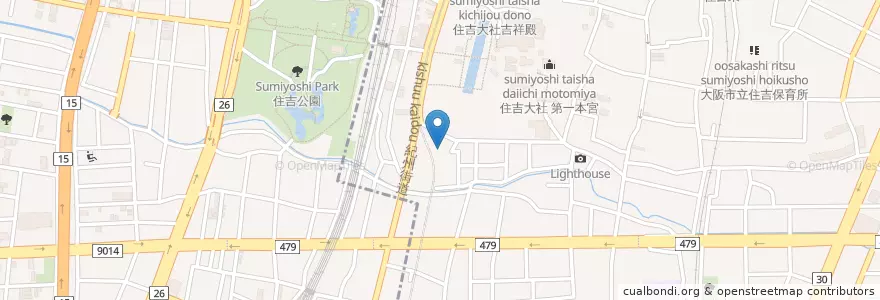 Mapa de ubicacion de 大阪国税局住吉税務署 en Japonya, 大阪府, 大阪市.