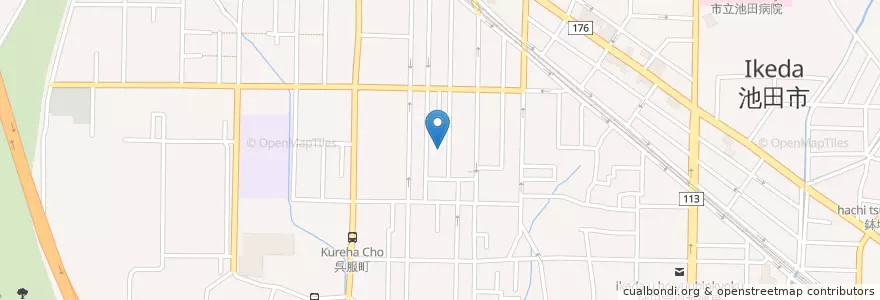 Mapa de ubicacion de 大阪地方検察庁大阪池田区検察庁 en Japonya, 大阪府, 池田市.