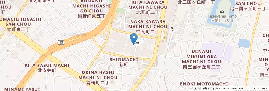 Mapa de ubicacion de 大阪地方裁判所堺支部 en Japão, 大阪府, 堺市, 堺区.