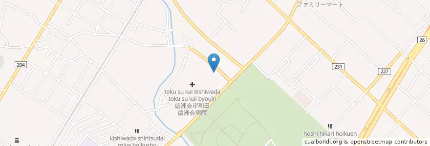 Mapa de ubicacion de 大阪家庭裁判所岸和田支部 en Japão, 大阪府, 岸和田市.