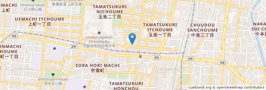 Mapa de ubicacion de 大阪市消防局中央消防署東雲出張所 en Japan, Osaka Prefecture, Osaka, Chuo.