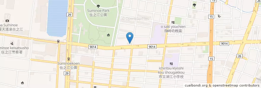 Mapa de ubicacion de 大阪市消防局住之江消防署 en Japonya, 大阪府, 大阪市, 住之江区.