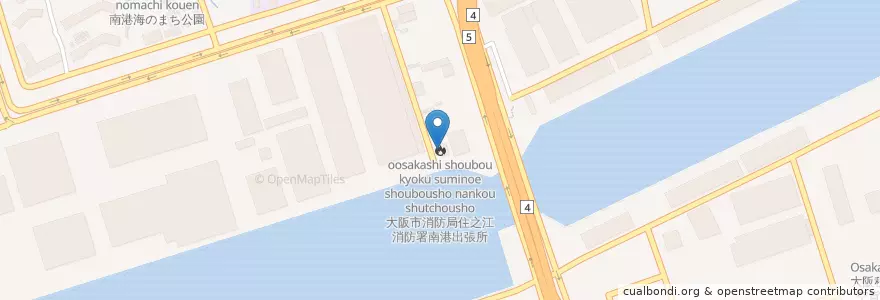 Mapa de ubicacion de 大阪市消防局住之江消防署南港出張所 en 일본, 오사카부, 오사카, 住之江区.