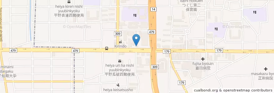 Mapa de ubicacion de 大阪市消防局平野消防署喜連出張所 en Japan, Osaka Prefecture, Osaka, Hirano Ward.