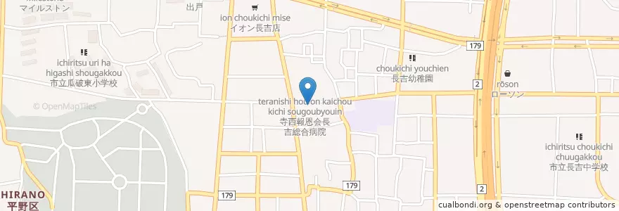Mapa de ubicacion de 大阪市消防局平野消防署長吉出張所 en Japan, 大阪府, Osaka, 平野区.