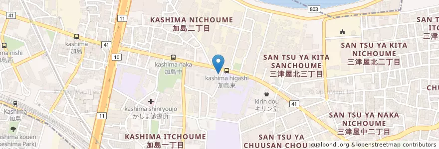 Mapa de ubicacion de 大阪市消防局淀川消防署加島出張所 en Japão, 大阪府, 大阪市, 淀川区.