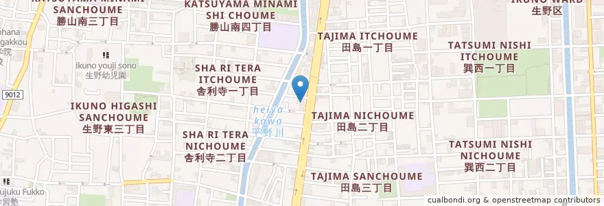 Mapa de ubicacion de 大阪市消防局生野消防署 en Japan, Osaka Prefecture, Osaka, Ikuno Ward.