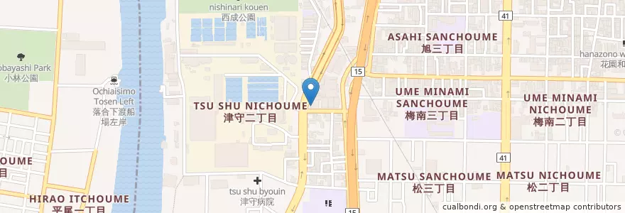 Mapa de ubicacion de 大阪市消防局西成消防署津守出張所 en Japan, Osaka Prefecture, Osaka, Nishinari Ward.