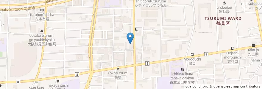 Mapa de ubicacion de 大阪市消防局鶴見消防署 en 日本, 大阪府, 大阪市, 鶴見区.