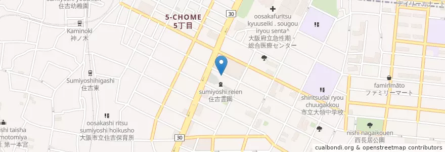 Mapa de ubicacion de 大阪市立万領保育所 en Japonya, 大阪府, 大阪市, 住吉区.